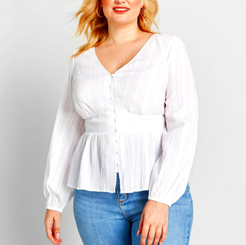 Classy White Long Sleeve Blouse